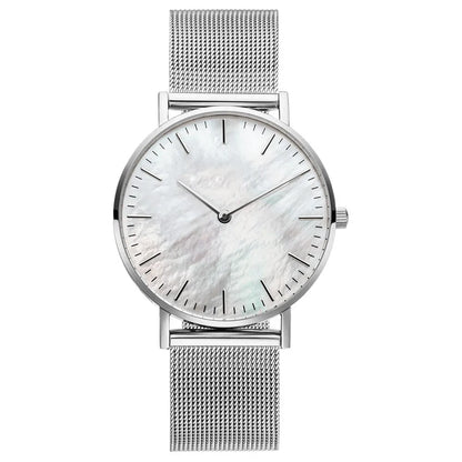 Montres pour femmes tendance de luxe à quartz en alliage pour femme, bracelet en maille métallique, montre simple pour femme, horloge féminine, montre femme