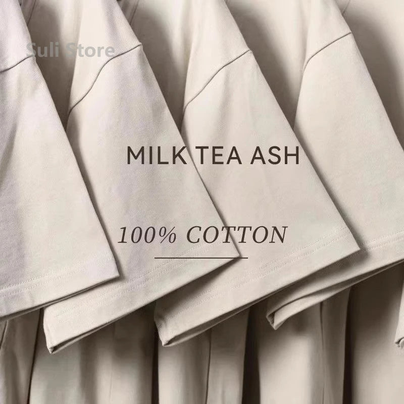 T-shirts unisexes 100 % coton 450 g de haute qualité T-shirts blancs T-shirt vierge d’été pour homme T-shirts pour homme