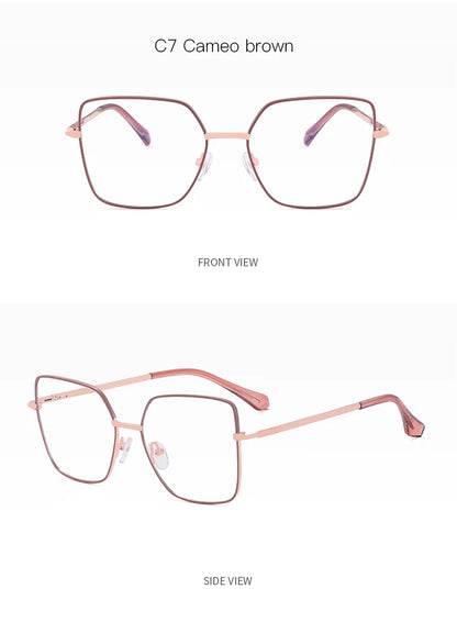 JMISUS Fashion Femme Lunettes optiques carrées avec verres correcteurs anti-lumière bleue photochromiques gris en forme de papillon, lunettes de vue sur ordonnance