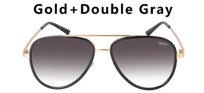 Lunettes de soleil aviateur de marque de mode pour femmes, vintage, de créateur, tout-en-un, lunettes de soleil pour femmes, rétro, monture en alliage, lunettes Quay UV400