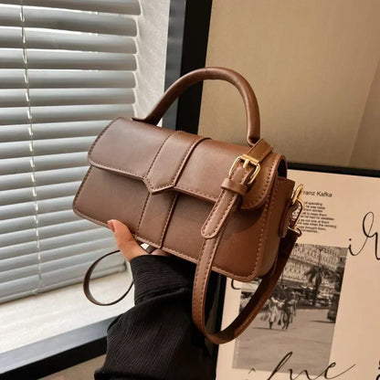 Sac à bandoulière en cuir PU pour femmes, sac à main, sac bandoulière tendance, sac vintage porté sous le bras, cartable carré