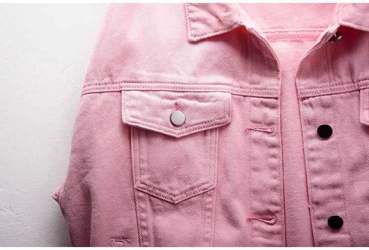 Veste en jean classique pour femmes Jeans 2023 vestes en jean boyfriend pour femmes manteau oversize ample veste femme violet blanc jaune femme