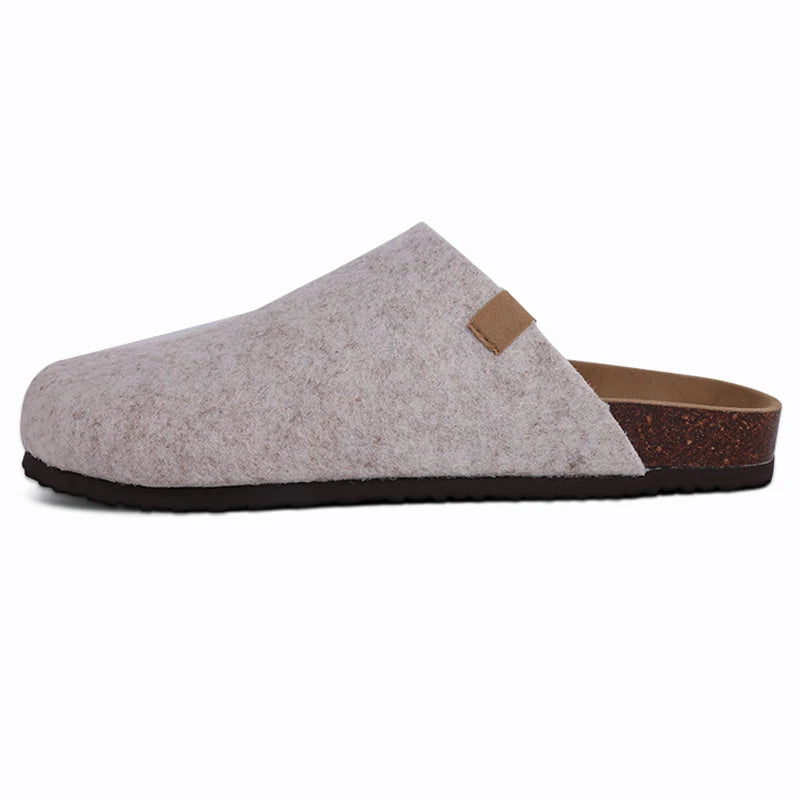 Mules en daim pour femmes Comwarm Fashion, pantoufles, sabots pour hommes, sandales à semelle intérieure en liège avec soutien de la voûte plantaire, claquettes d’extérieur pour la plage, chaussures d’intérieur